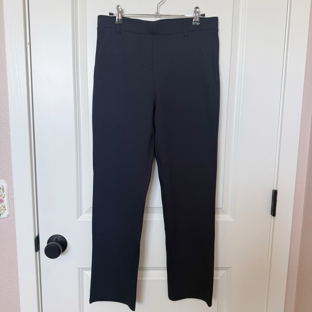 Quince Ultra Stretch Ponte Straight Leg Pants Medium Navy Classic Minimalist